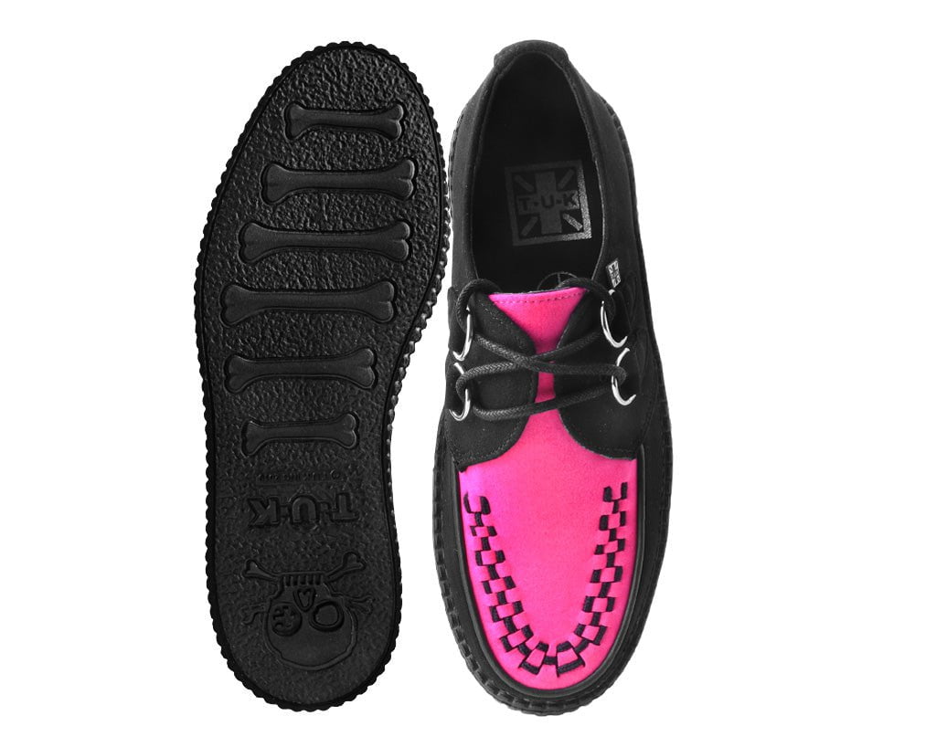 V3183 Black & Neon Pink Viva Mondo Creeper - T.U.K. Shoes