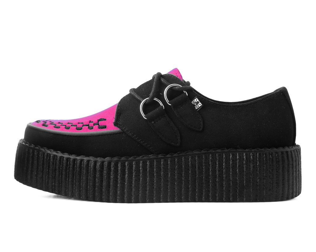 V3183 Black & Neon Pink Viva Mondo Creeper - T.U.K. Shoes