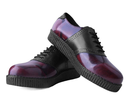 F9978 Black & Burgundy Rub-Off TUKskin™ Saddle Oxford - T.U.K. Shoes