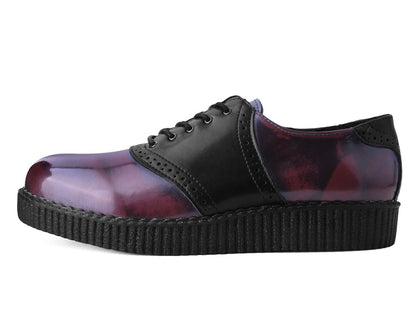 F9978 Black & Burgundy Rub-Off TUKskin™ Saddle Oxford - T.U.K. Shoes