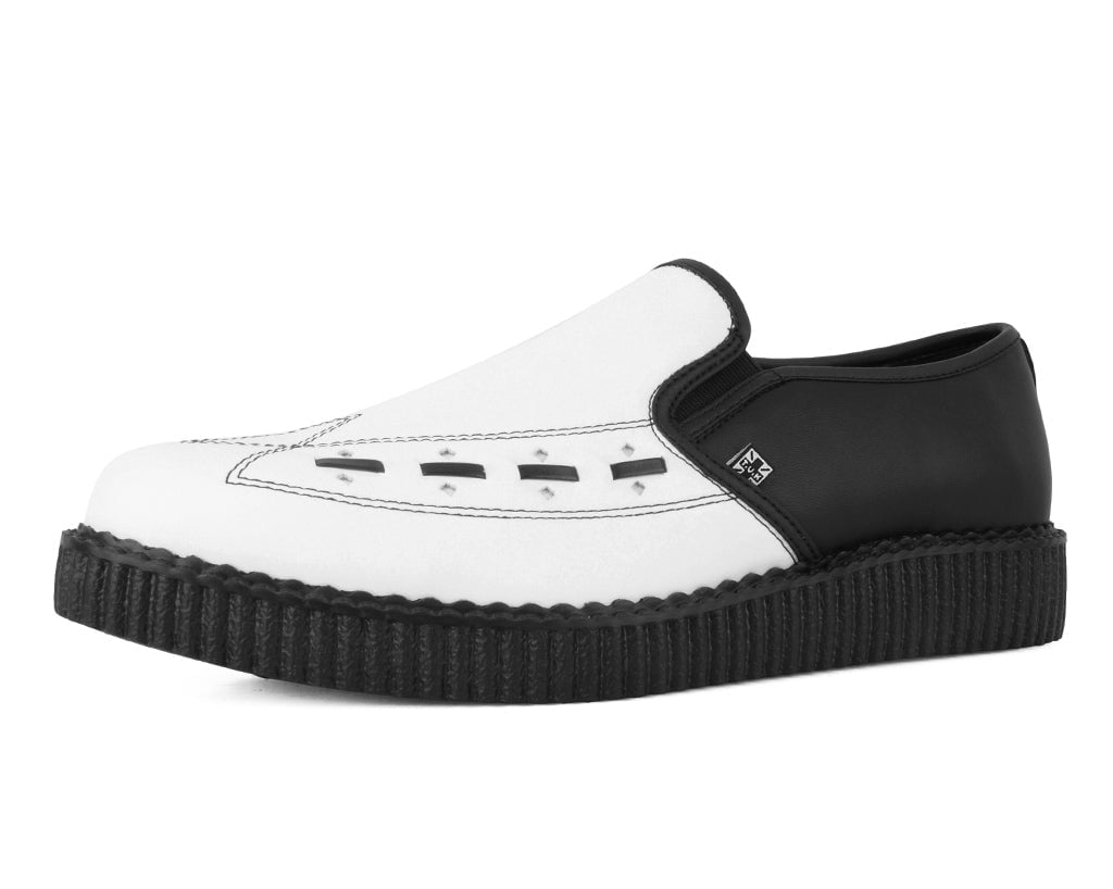 A3206 Black & White Slip-On Creeper - T.U.K. Shoes