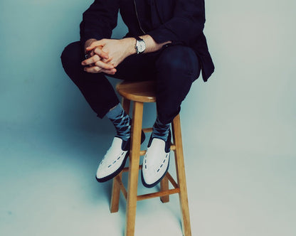 A3206 Black & White Slip-On Creeper - T.U.K. Shoes