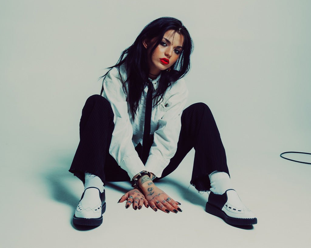 A3206 Black & White Slip-On Creeper - T.U.K. Shoes