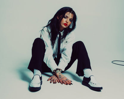 A3206 Black & White Slip-On Creeper - T.U.K. Shoes