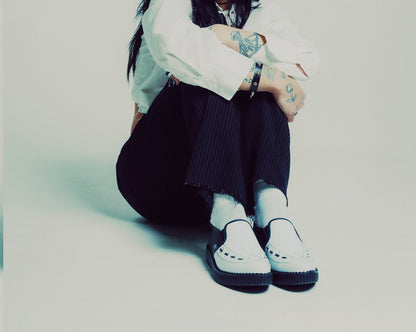 A3206 Black & White Slip-On Creeper - T.U.K. Shoes