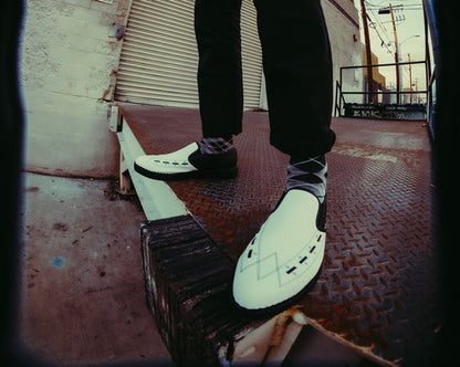 A3206 Black & White Slip-On Creeper - T.U.K. Shoes
