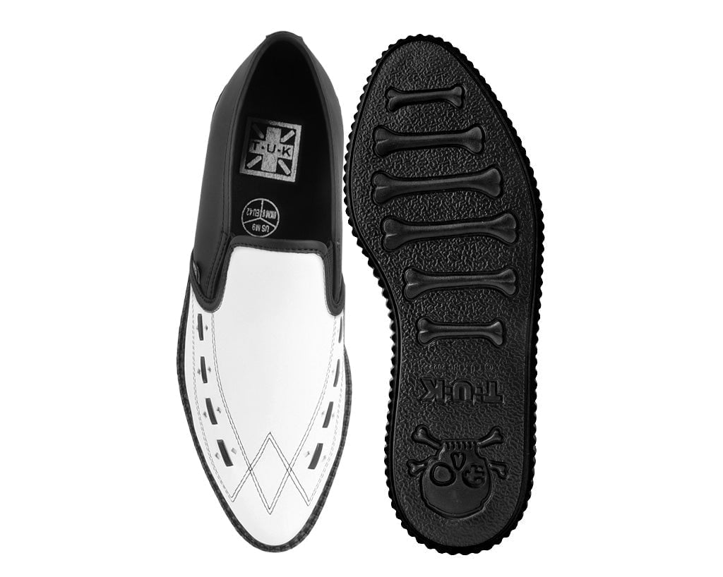 A3206 Black & White Slip-On Creeper - T.U.K. Shoes