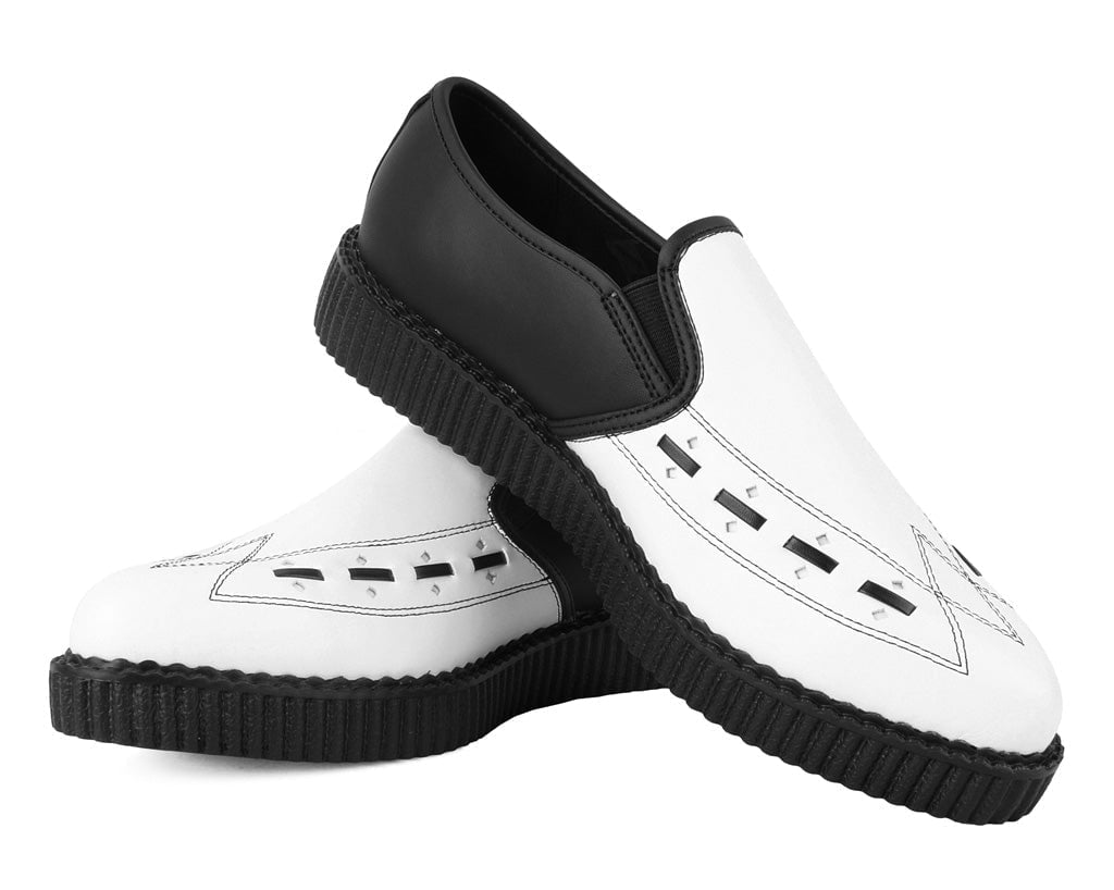 A3206 Black & White Slip-On Creeper - T.U.K. Shoes