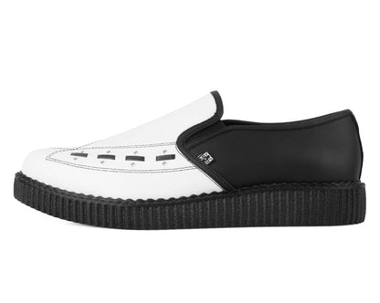 A3206 Black & White Slip-On Creeper - T.U.K. Shoes