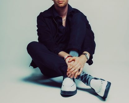 A3206 Black & White Slip-On Creeper - T.U.K. Shoes