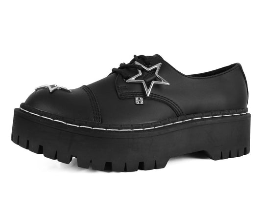 A3277 Black TUKskin Star Double Decker Brogue - T.U.K. Shoes