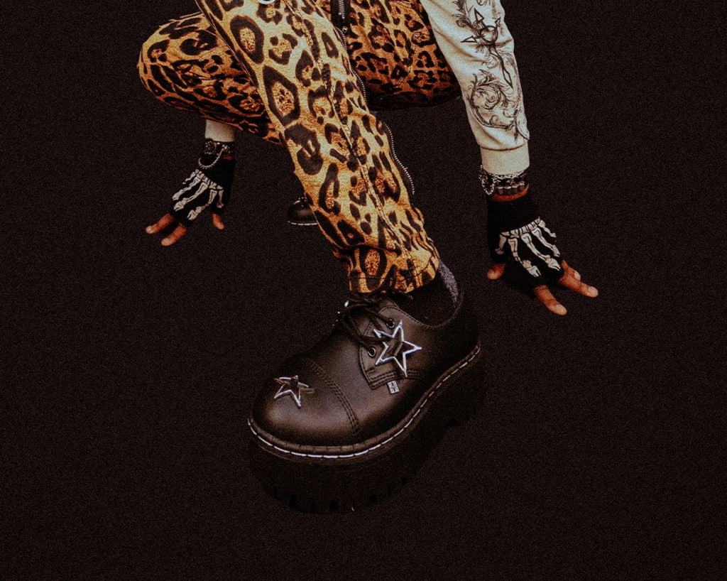 A3277 Black TUKskin Star Double Decker Brogue - T.U.K. Shoes
