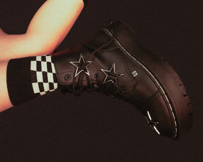 A3276 Black Star 7-Eye Double Decker Boot - T.U.K. Shoes