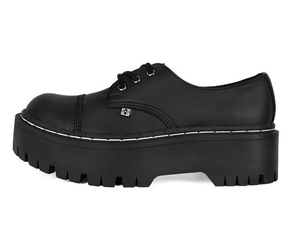 A3222 Black Cap Toe Double Decker Brogue - T.U.K. Shoes