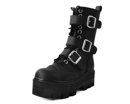 A9801 Black 12-Eye 3-Strap Dino Boot - T.U.K. Shoes