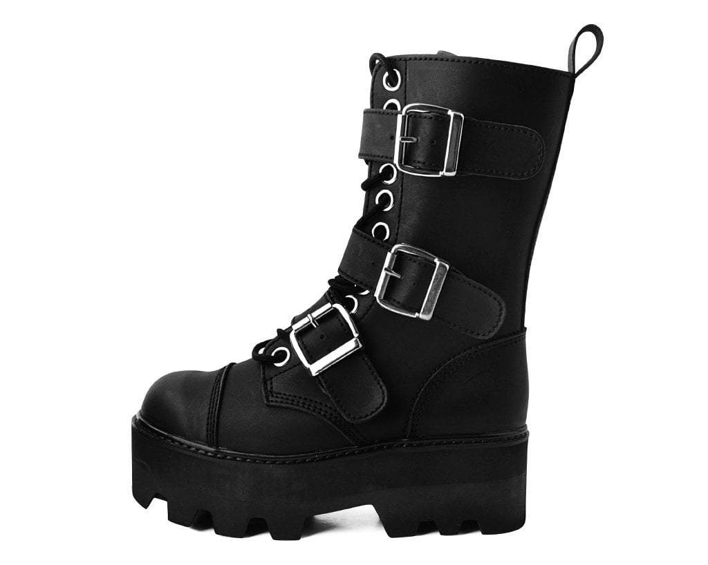 A9801 Black 12-Eye 3-Strap Dino Boot - T.U.K. Shoes