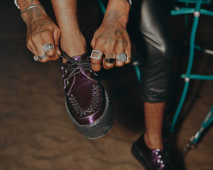 V3200 Purple Metallic Viva Mondo Creeper - T.U.K. Shoes