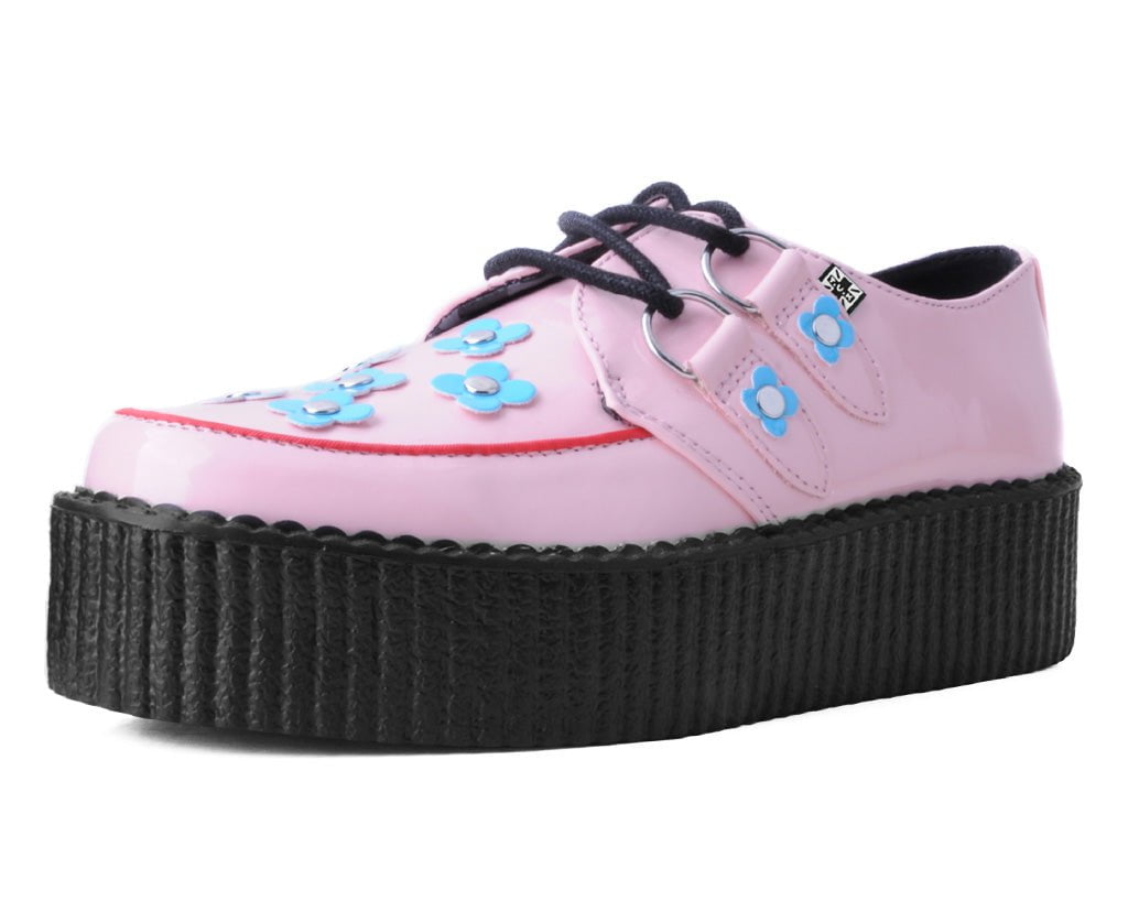 V3130 Pink & Blue Patent Flower Viva Mondo Creeper - T.U.K. Shoes