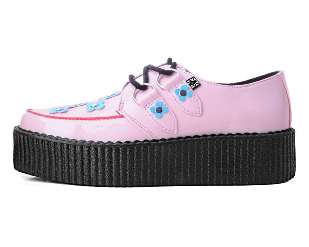 V3130 Pink & Blue Patent Flower Viva Mondo Creeper - T.U.K. Shoes