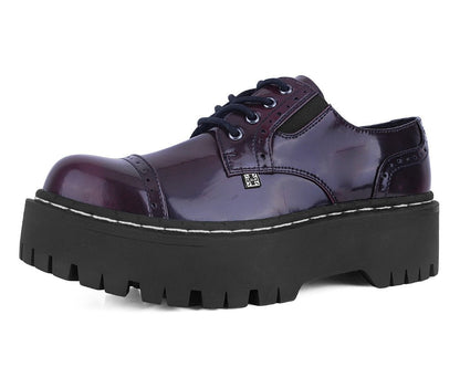 A3192L Burgundy Rub-Off Double Decker Brogue - T.U.K. Shoes