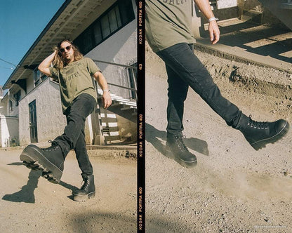 A9670 Black 7-Eye Dino Lug Sole Boot - T.U.K. Shoes