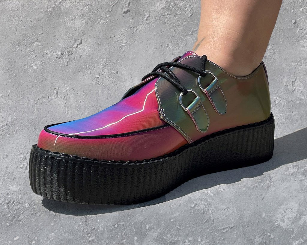 V3308 Rainbow Iridescent Viva Mondo Creeper - T.U.K. Shoes