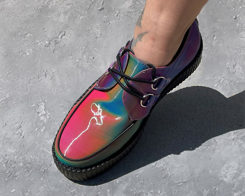 V3308 Rainbow Iridescent Viva Mondo Creeper - T.U.K. Shoes