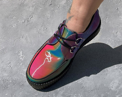 V3308 Rainbow Iridescent Viva Mondo Creeper - T.U.K. Shoes