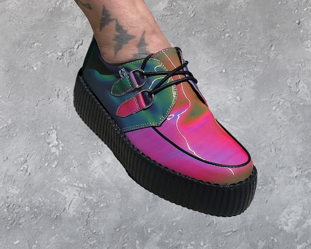 V3308 Rainbow Iridescent Viva Mondo Creeper - T.U.K. Shoes