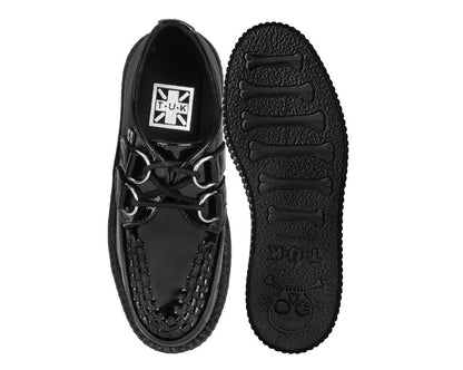 V3245 Black Crinkle Patent Viva Mondo Creeper - T.U.K. Shoes